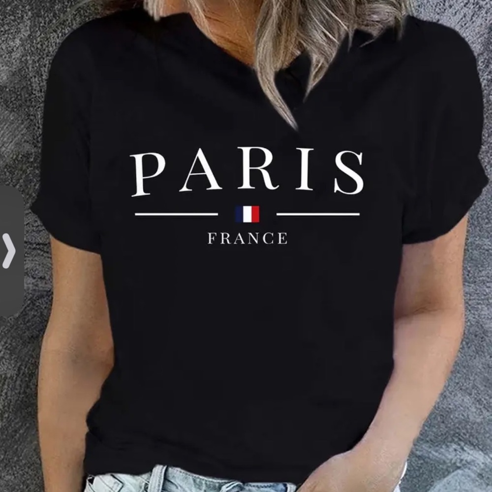 NWOT White Paris Graphic T-Shirt